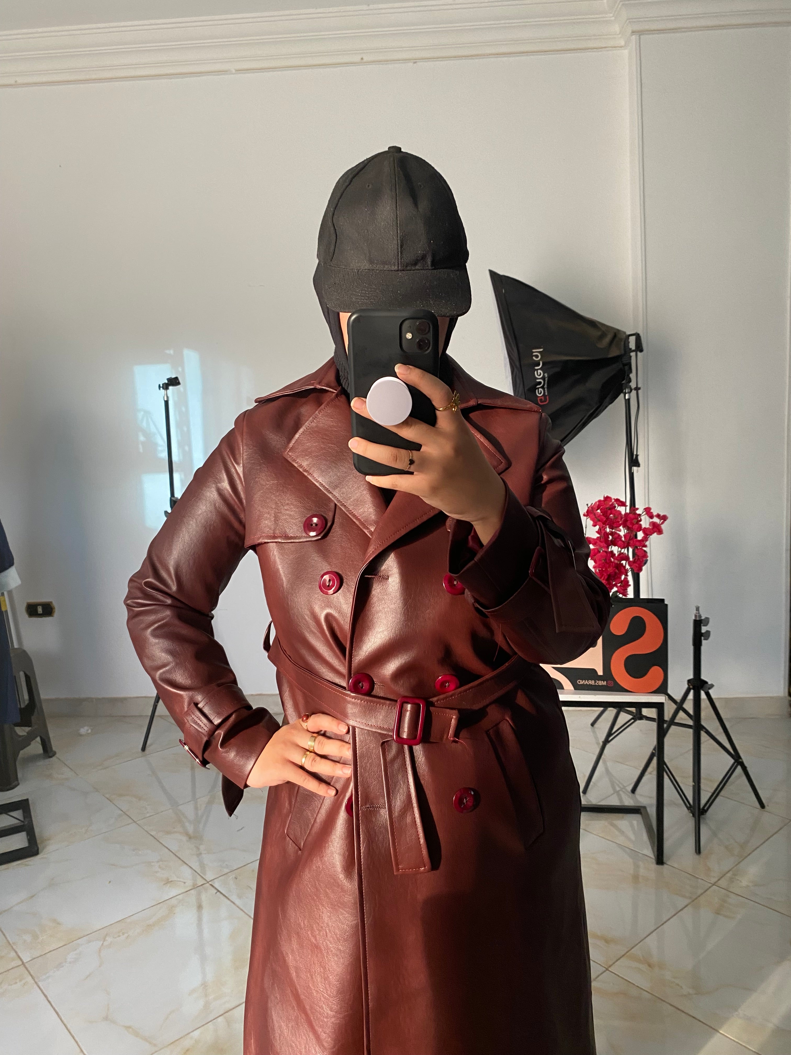 Leather coat
